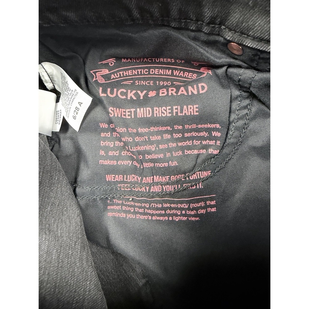 Lucky Brand Stevie Mid Rise Flare Jeans Women's 6/28 Black Stretch Denim EUC - Picture 13 of 16